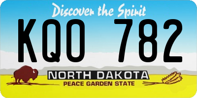 ND license plate KQO782