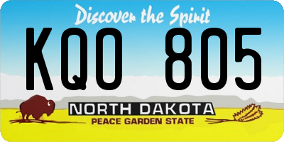ND license plate KQO805