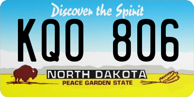 ND license plate KQO806