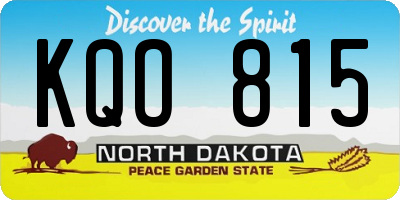 ND license plate KQO815