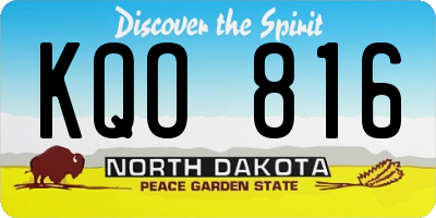 ND license plate KQO816