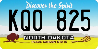 ND license plate KQO825