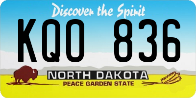 ND license plate KQO836