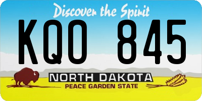 ND license plate KQO845