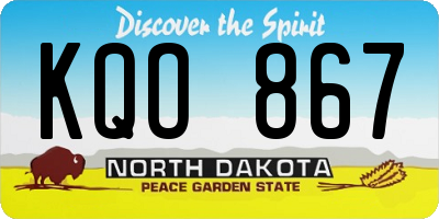 ND license plate KQO867