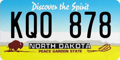 ND license plate KQO878