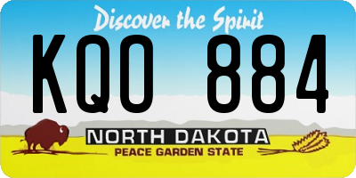 ND license plate KQO884