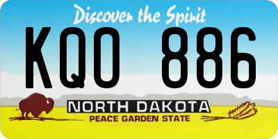 ND license plate KQO886