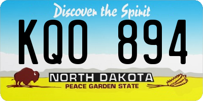 ND license plate KQO894