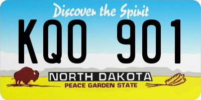 ND license plate KQO901