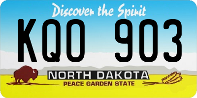 ND license plate KQO903