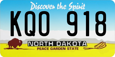ND license plate KQO918