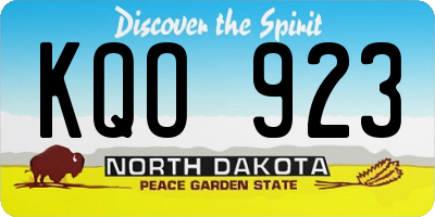ND license plate KQO923