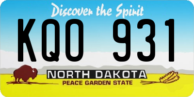 ND license plate KQO931