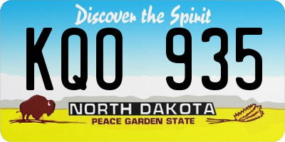 ND license plate KQO935