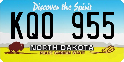 ND license plate KQO955