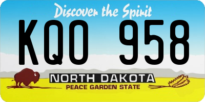 ND license plate KQO958