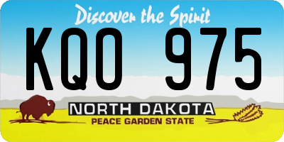 ND license plate KQO975