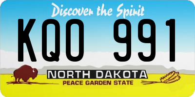 ND license plate KQO991