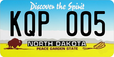 ND license plate KQP005