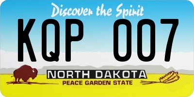 ND license plate KQP007