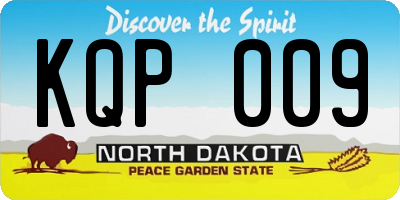 ND license plate KQP009