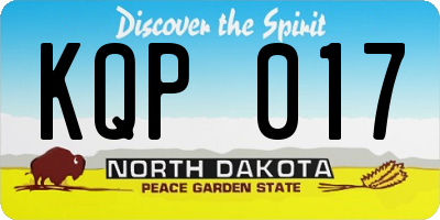 ND license plate KQP017