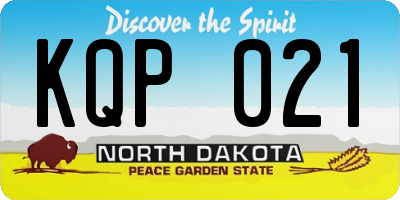 ND license plate KQP021