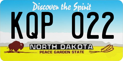 ND license plate KQP022