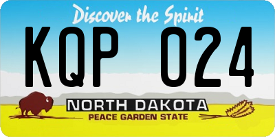 ND license plate KQP024