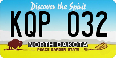 ND license plate KQP032