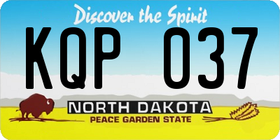 ND license plate KQP037