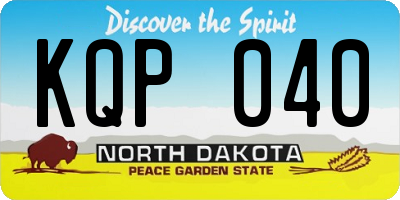 ND license plate KQP040