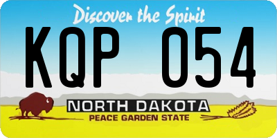 ND license plate KQP054