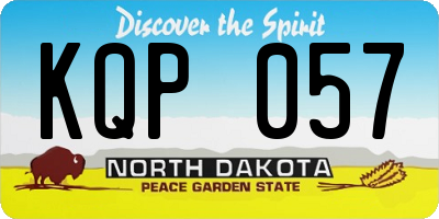 ND license plate KQP057