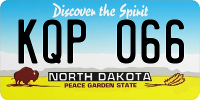 ND license plate KQP066