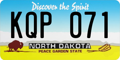 ND license plate KQP071