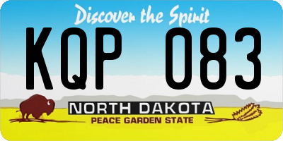 ND license plate KQP083
