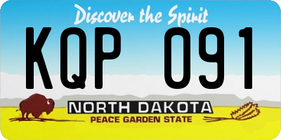 ND license plate KQP091