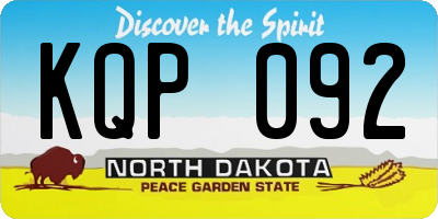 ND license plate KQP092