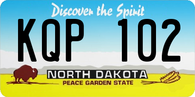 ND license plate KQP102