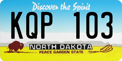 ND license plate KQP103