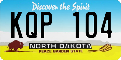 ND license plate KQP104