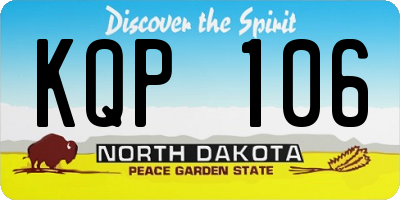 ND license plate KQP106