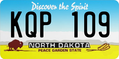 ND license plate KQP109