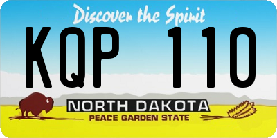 ND license plate KQP110