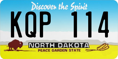 ND license plate KQP114