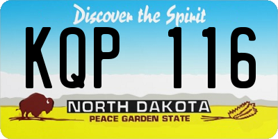 ND license plate KQP116