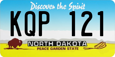 ND license plate KQP121
