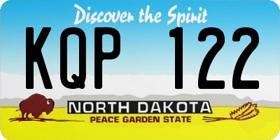 ND license plate KQP122